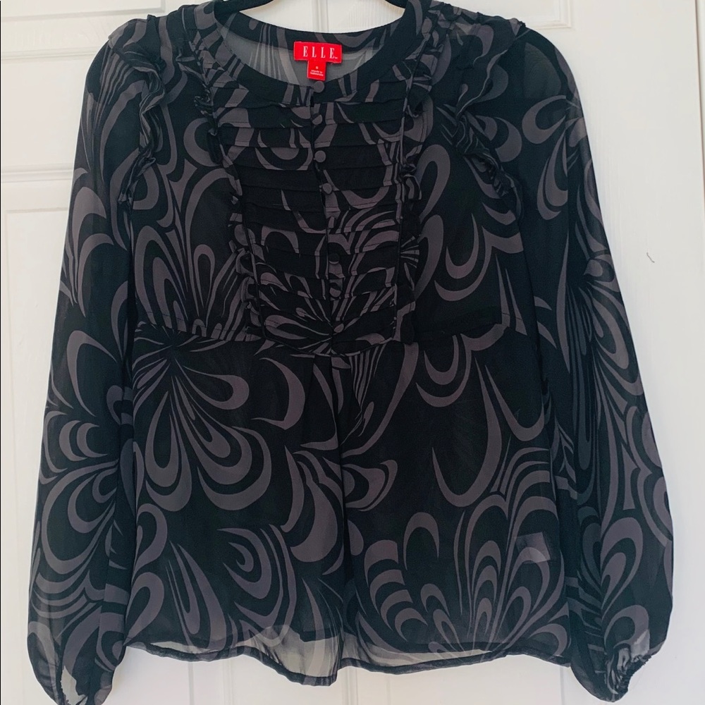 Elle sheer blouse with ruffle details